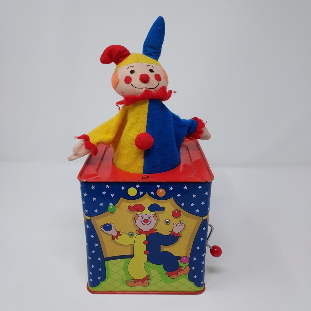 Vintage 1997 Schylling Jack-In-The-Box Musical Toy Clown Baby